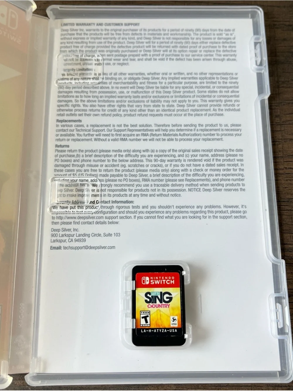 Nintendo Switch Let's Sing Country Nintendo switch game with case